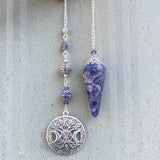 Iolite Celtic Moon Pendulum