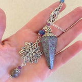 Ruby Fuchsite in Kyanite Pendulum