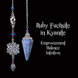 Ruby Fuchsite in Kyanite Pendulum