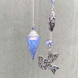 Tanzanite Aura Quartz Pendulum with Dove