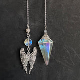 Angel Aura Quartz Pendulum with Angel Wings