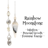 Rainbow Moonstone Goddess Pendulum