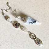 Rainbow Moonstone Goddess Pendulum