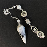 Rainbow Moonstone Goddess Pendulum