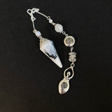 Rainbow Moonstone Goddess Pendulum