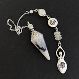 Rainbow Moonstone Goddess Pendulum