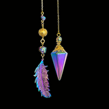 Titanium Rainbow Aura Quartz Pendulum