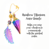 Titanium Rainbow Aura Quartz Pendulum