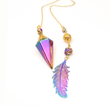 Titanium Rainbow Aura Quartz Pendulum